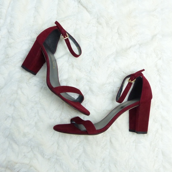 Stuart Weitzman Shoes - Stuart Weitzman Simple Red Scarlett Block Heels 6